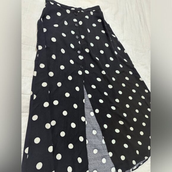 Reformation Veronica Polka dot black midi skirt size 4 - Picture 5 of 9